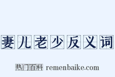 妻儿老少反义词是什么意思的图片